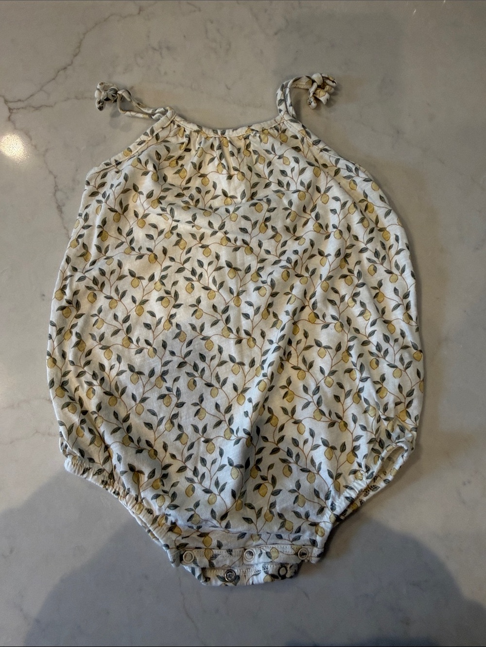 Rylee + Cru lemon print romper